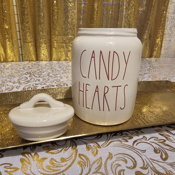 Rae dunn Candy Hearts Jar With Lid Medium size - Picture 2 of 2